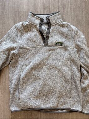 L.L. Bean Men's Heather Gray Snap Pullover